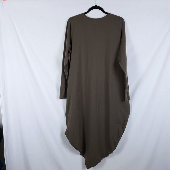Universal Standard Iconic Geneva Dress Olive Green Womens M (18-20) Asymmetrical - Picture 4 of 10
